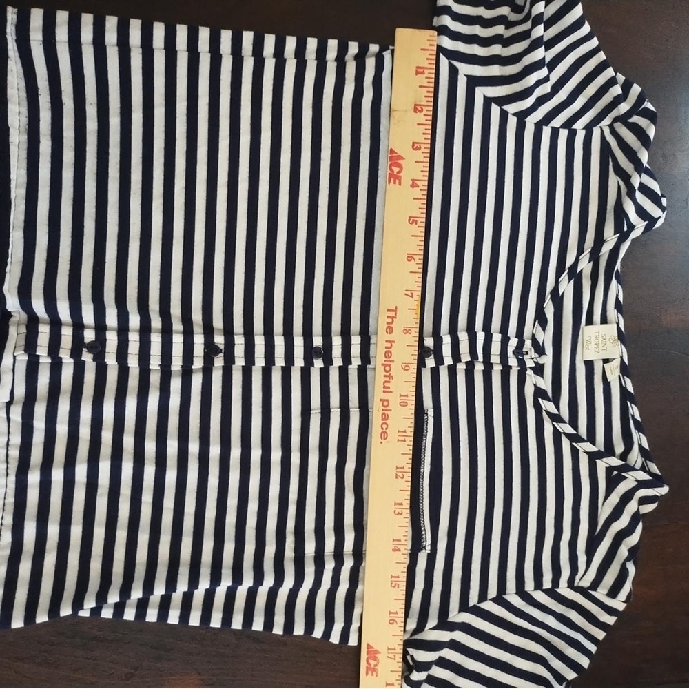 St. Tropez Blue and White Dolman Sleeve Midi Dress Sz S - Picture 10 of 14